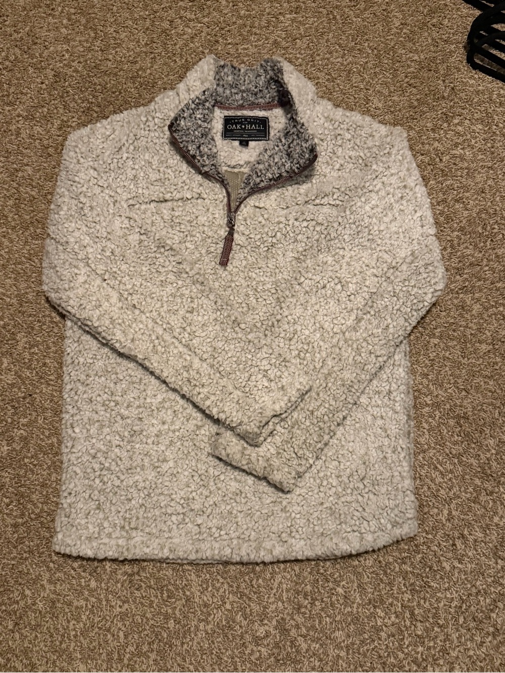 True Grit Cream Sherpa Quarter-Zip Pullover